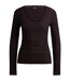 Womens/ladies Viscose Scoop Neck Sweater Top Brown Boss-1