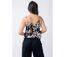Top court femme été viscose AMORE noir et blanc Coton Du Monde-4