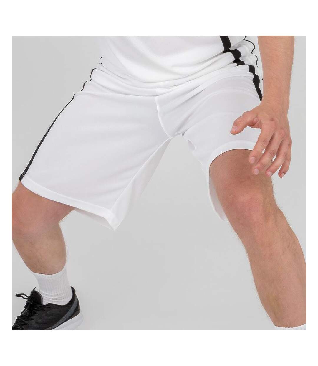 Short de basketball hommes blanc/noir Spiro-4