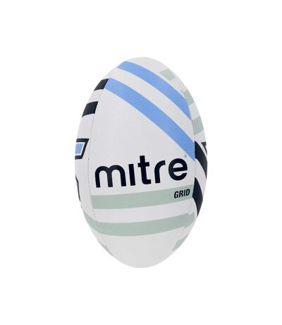 Ballon de rugby grid taille 5 blanc / noir / bleu Mitre