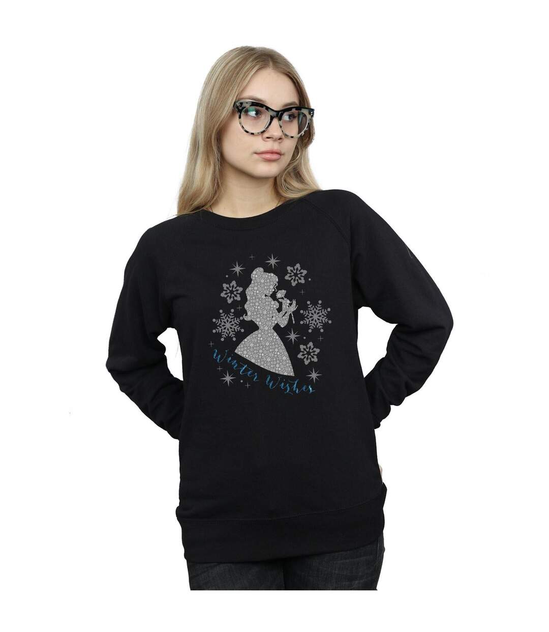 Disney Princess - Sweat BELLE WINTER SILHOUETTE - Femme (Noir) - UTBI10244-2