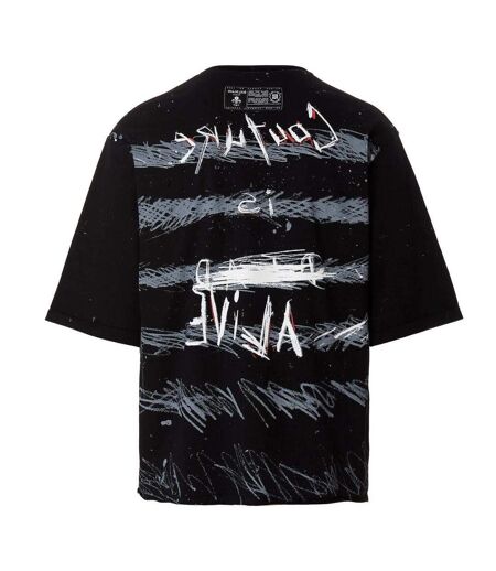 Mens Paris Graffiti Logo T-shirt Black Balmain