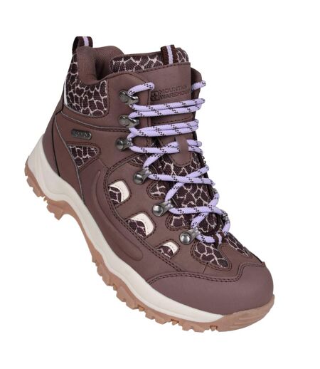 Womens/ladies adventurer printed waterproof walking boots light brown Mountain Warehouse