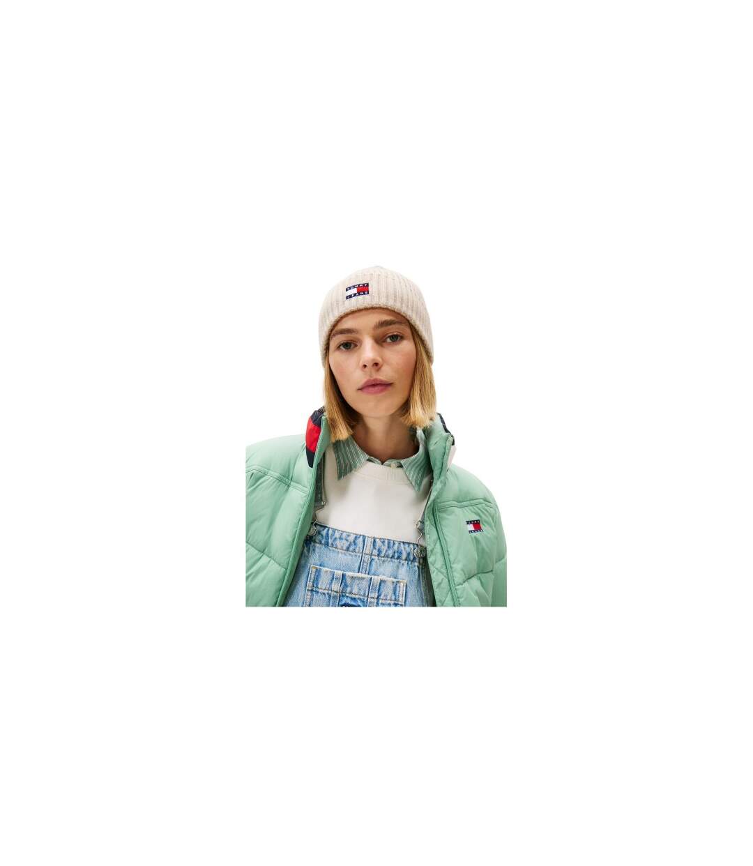 Bonnet Motif/style Logo Et Drapeau Beige Tommy Jeans-1
