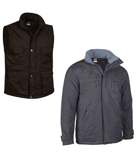 Lot PARKA Boréal gris charbon et doudoune sans manches REPORTER noir - homme