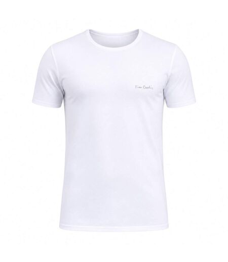 T-shirt homme en col rond avec broderie signature sur la poitrine Pierre Cardin