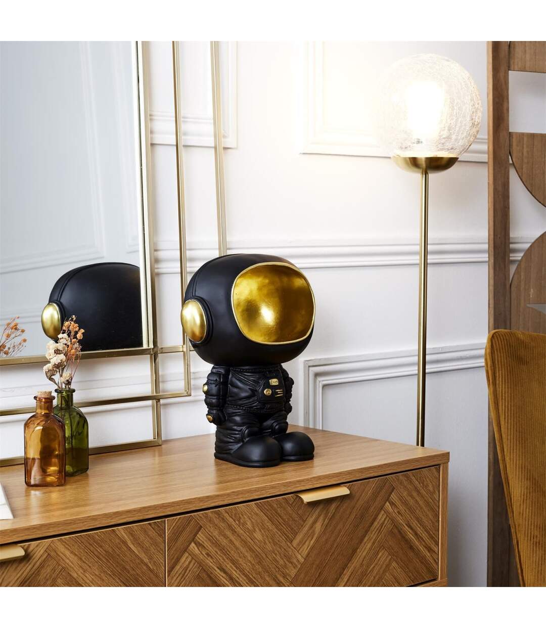 Vide-Poche Statue Astronaute 28cm Noir-4