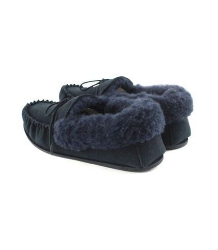 Eastern Counties Leather Womens/Ladies Willow Suede Moccasins (Navy) - UTEL444