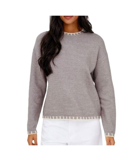 Pull gris clair/beige femme jdy silja