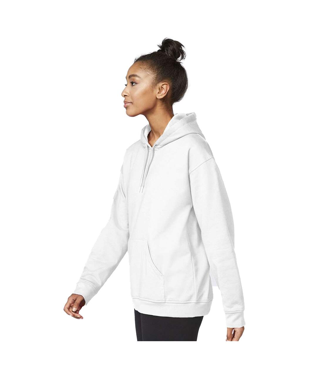 Unisex adult softstyle fleece midweight hoodie white Gildan-4