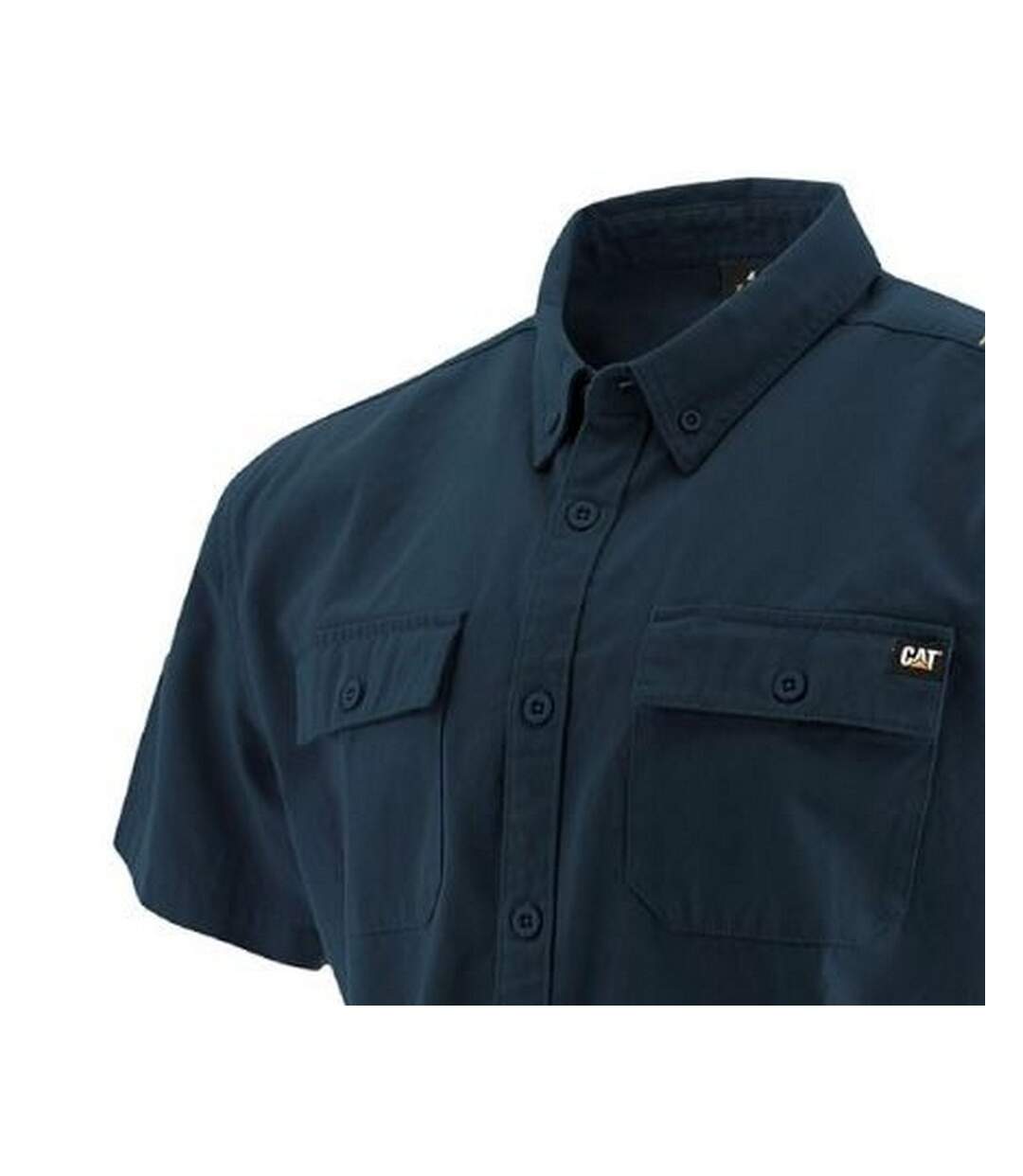 Caterpillar Mens Button Up Short Sleeve Work Shirt (Navy) - UTFS6669