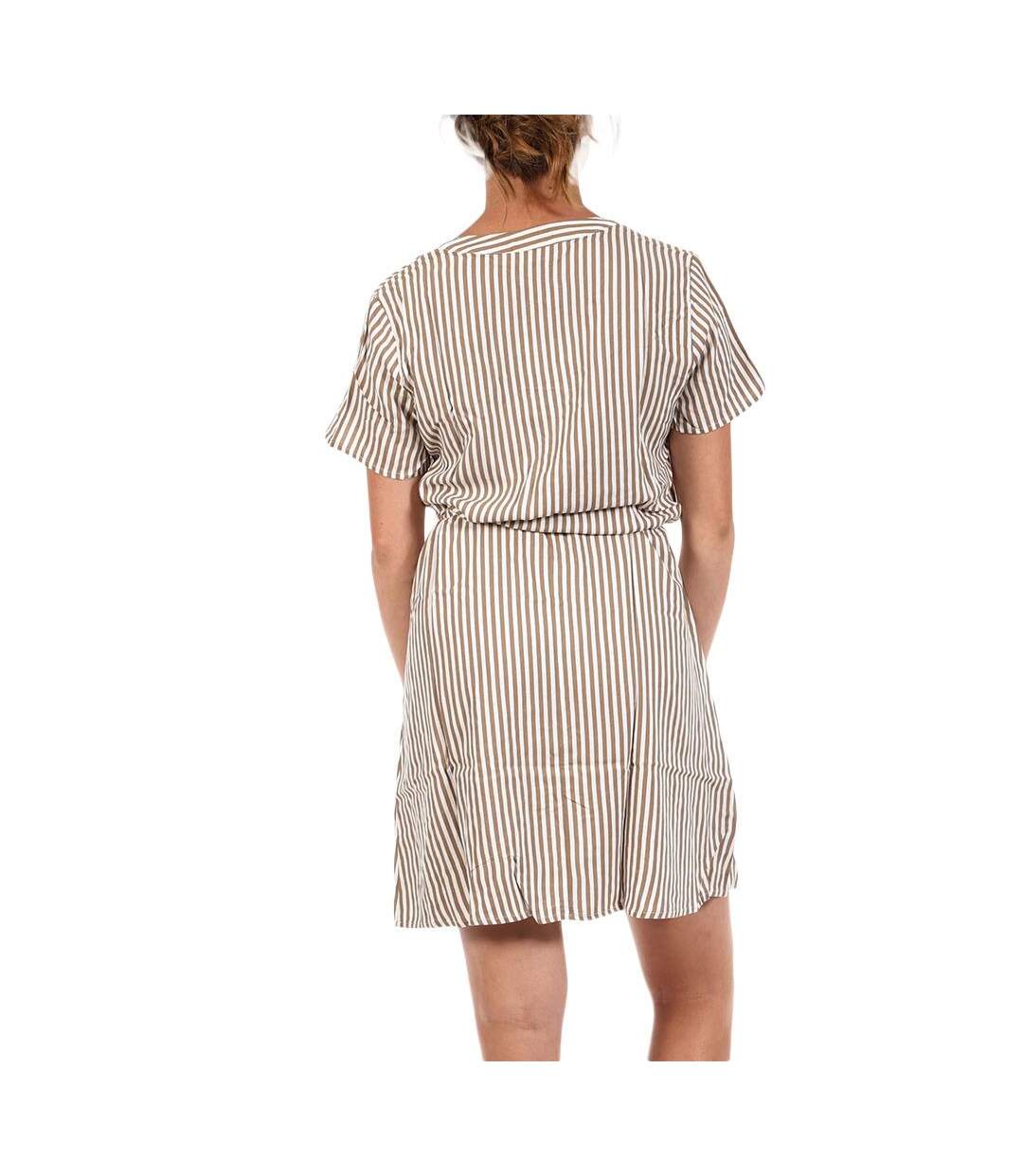 Robe rayure marron/blanc femme jdy life-2