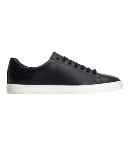 Mens tucker leather soft trainers black Base London