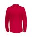 Mens Pique Long-sleeved T-shirt Red Cottover-2