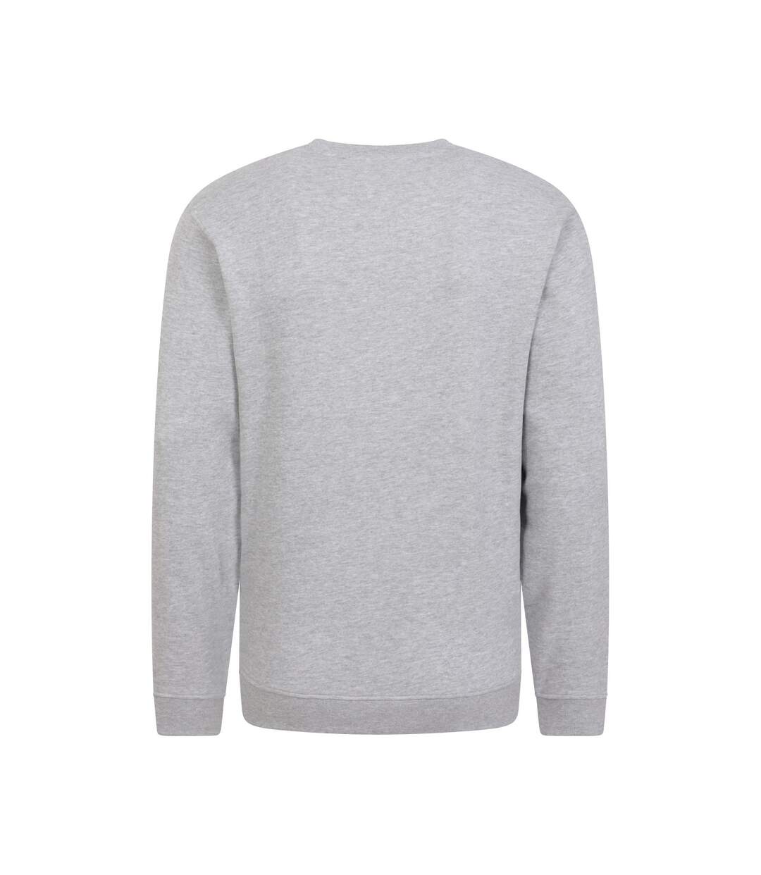 Mens compass crew neck sweatshirt light grey Mountain Warehouse-2