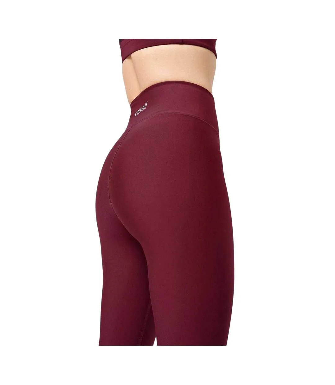 Womens/ladies Overlap Leggings Red Casall-3