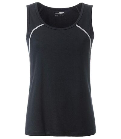 Débardeur running respirant - Femme - JN493 - noir et blanc