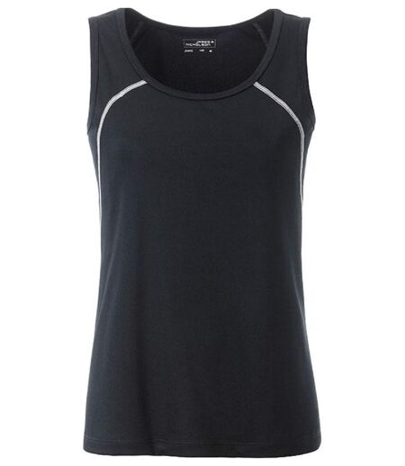 Débardeur running respirant - Femme - JN493 - noir et blanc