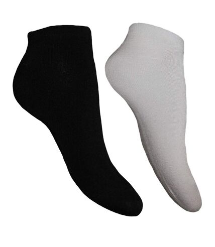 Panda Stick Womens/Ladies Bamboo Trainer Liner Socks (Pack Of 3) (Black) - UTUT1311