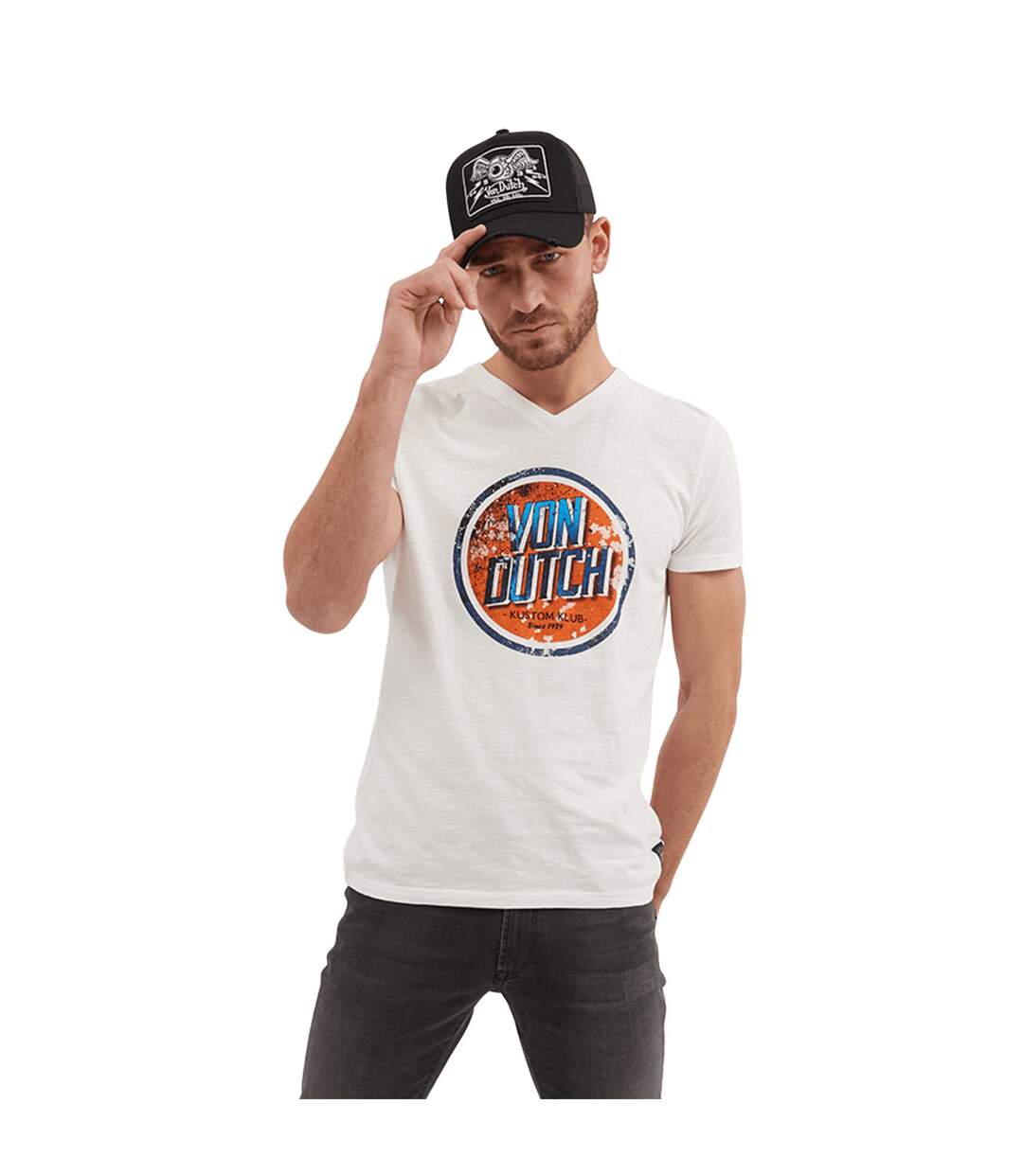 T-shirt homme col en V en coton Hit Vondutch