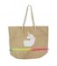Sac Cabas à Pompons Licorne 55cm Naturel-1