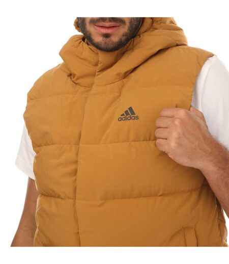 Mens Helionic Down Hooded Body Warmer Brown Adidas