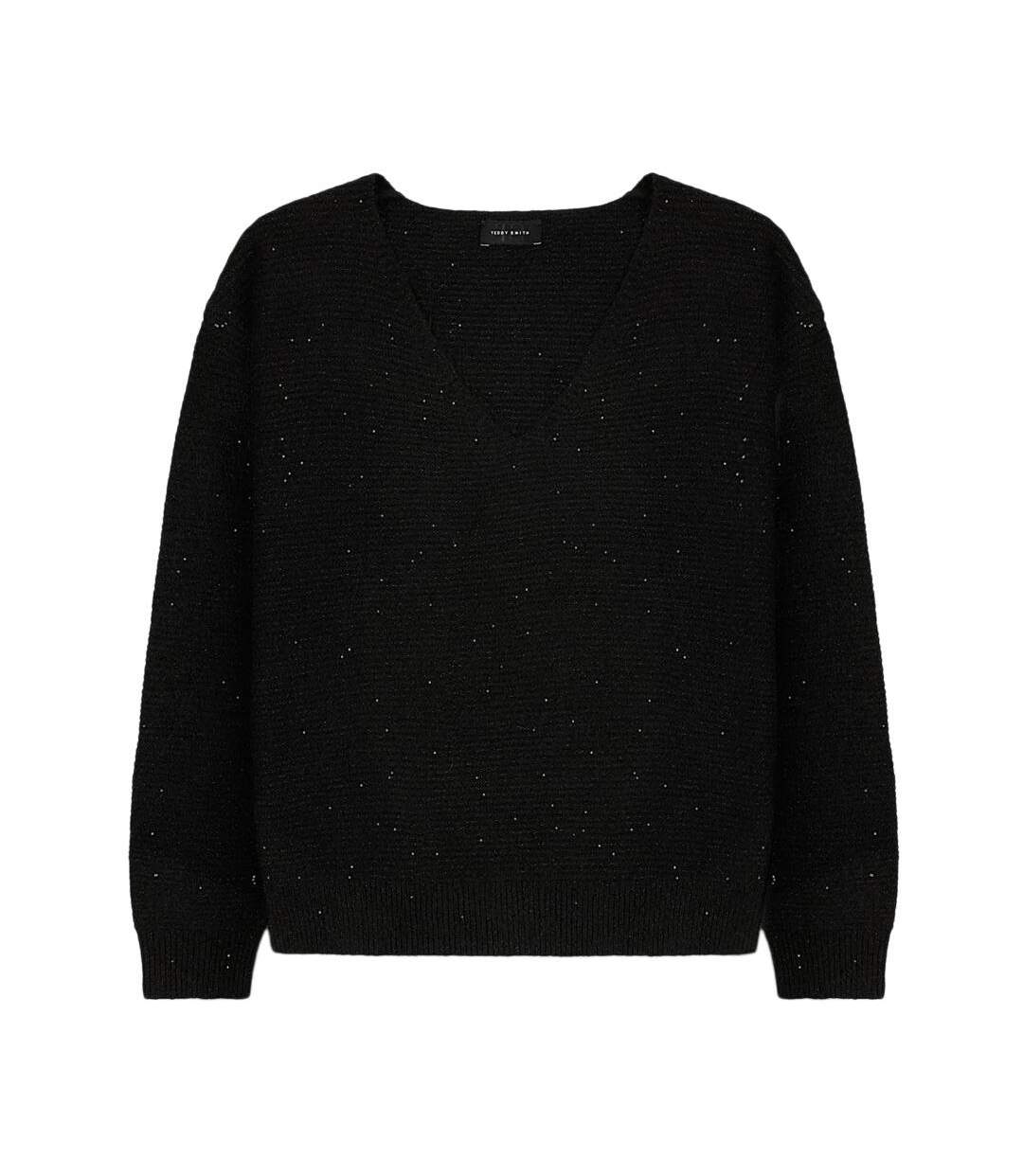 Pull à paillette noir/argenté femme teddy smith prachel-1