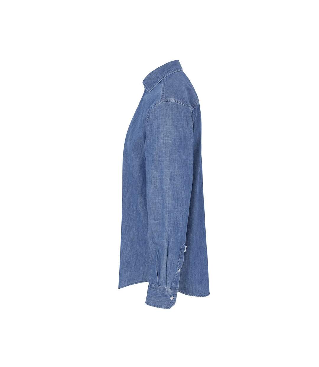 Mens Denim Slim Shirt Blue Cottover-3
