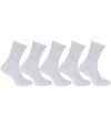 Mens Cotton Rich Sports Socks (Pack Of 5) (White) - UTMB188