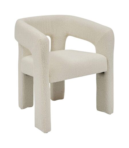 Fauteuil à dîner en bouclette AMOS - Blanc