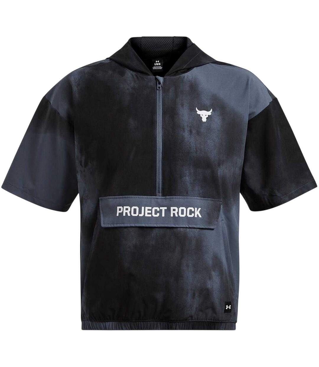 Mens Project Rock Short-sleeved Hoodie Grey Under Armour-2
