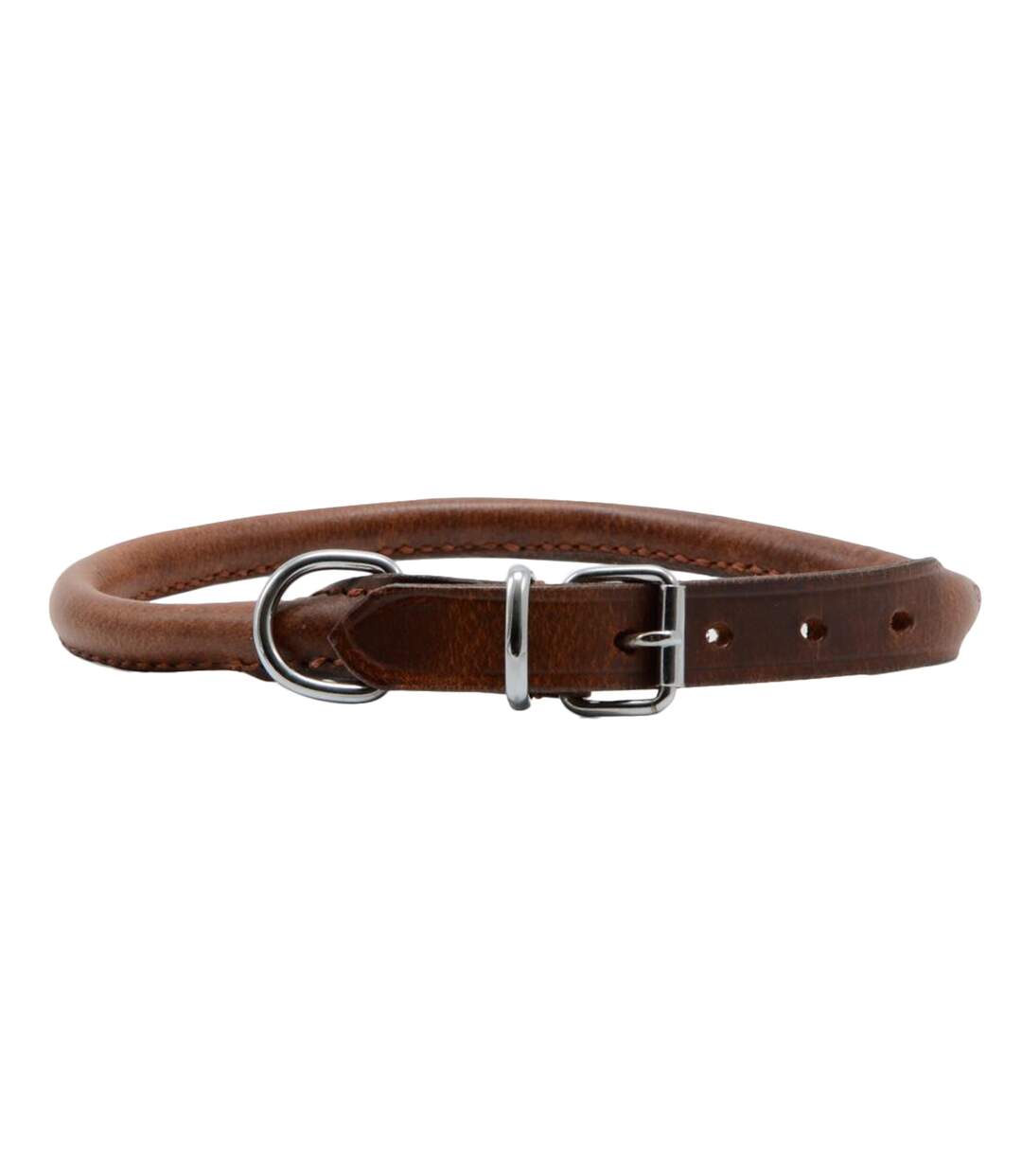 Leather round collar 12 inch brown Ancol-1