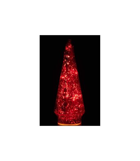 Sapin de Noël en Verre Led 34cm Rouge