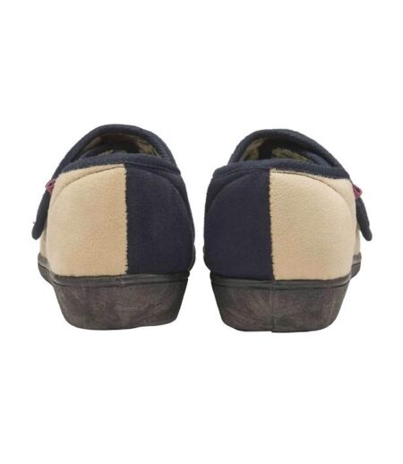 Ladies Adjustable Wide Fit Floral Slippers