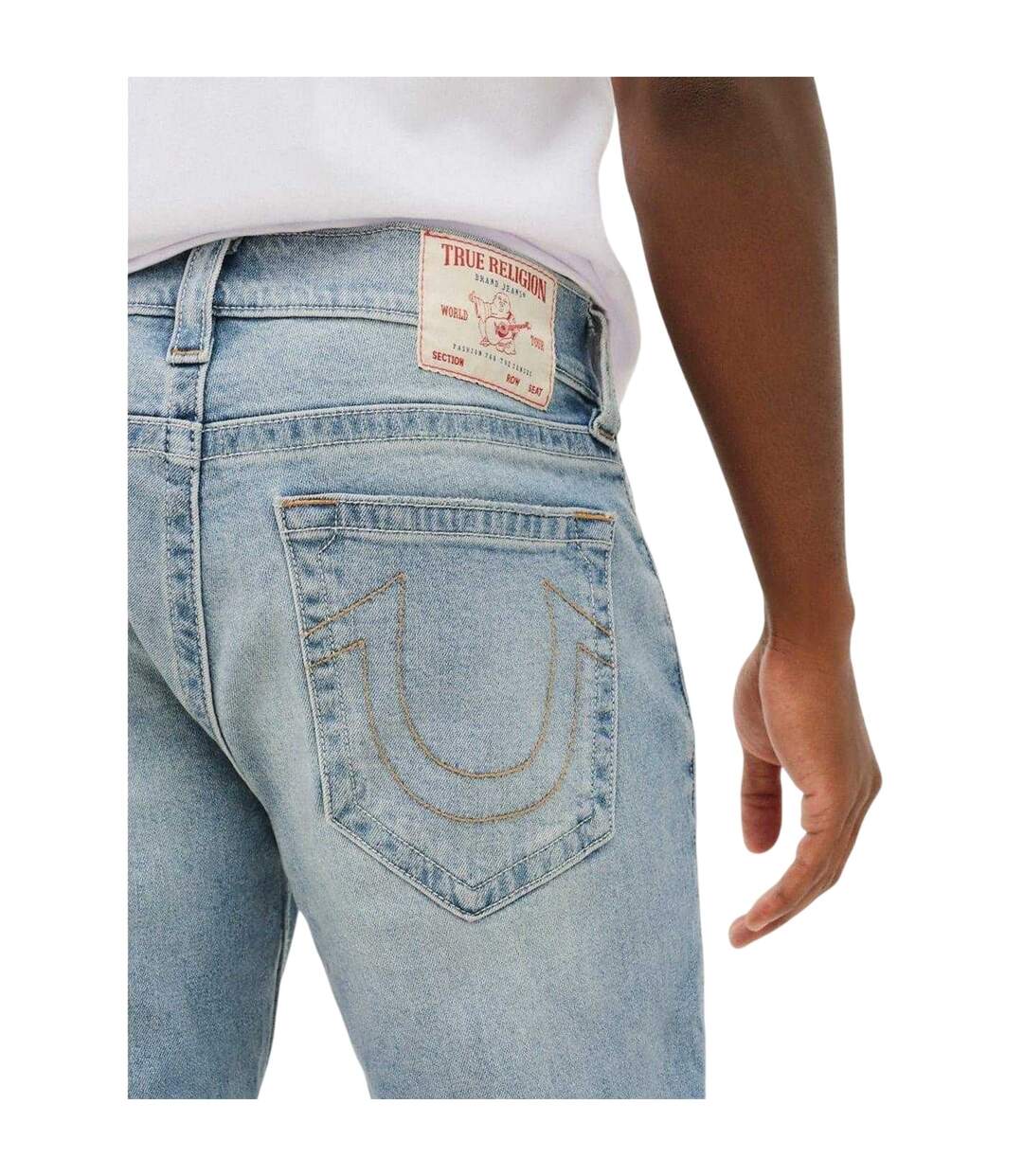 Mens Denim Skinny Jeans Washed Blue True Religion-4