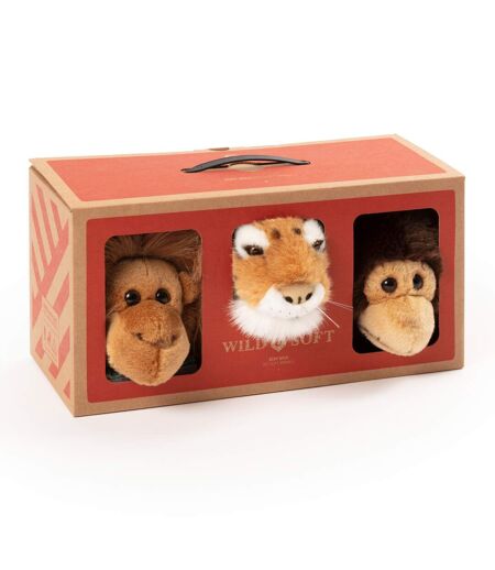 Peluche trophée mini set de 3 petites têtes Jungle