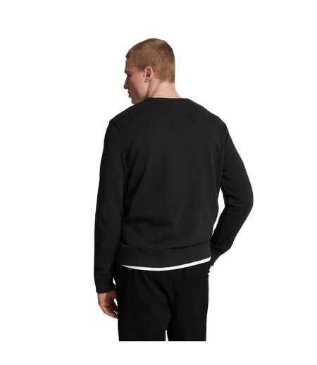 Mens crew neck long-sleeved sweatshirt jet black Lyle & Scott