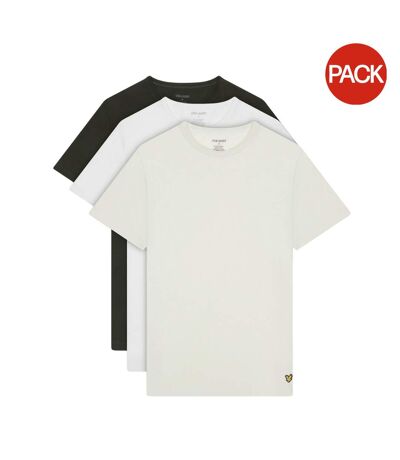 T-shirts unis à manches courtes basic homme vert kaki / blanc / bleu Lyle & Scott