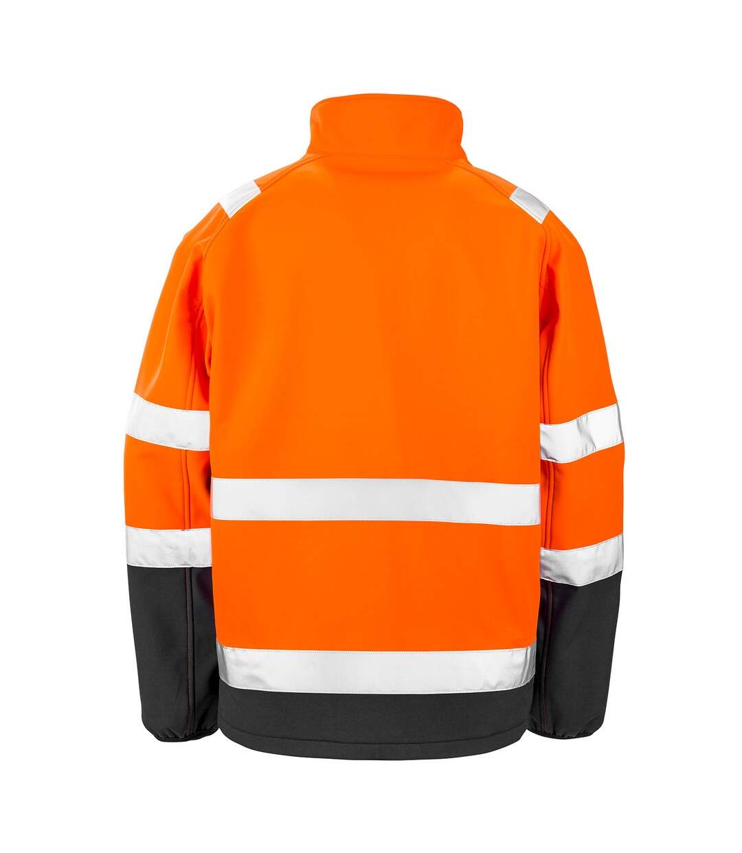 Mens Printable Safety Soft Shell Jacket Fluorescent Orange Black SAFE-GUARD By Result-2