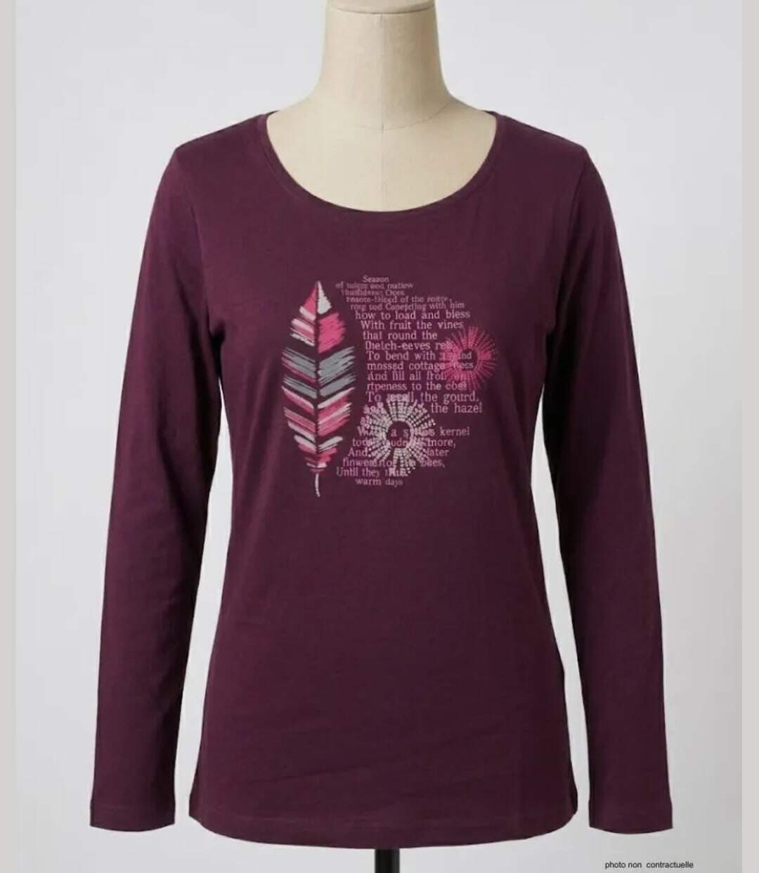 Tee-shirt violet MAYFLOWER NACHO2 à manches longues : style et douceur coton-3