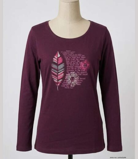 Tee-shirt violet MAYFLOWER NACHO2 à manches longues : style et douceur coton