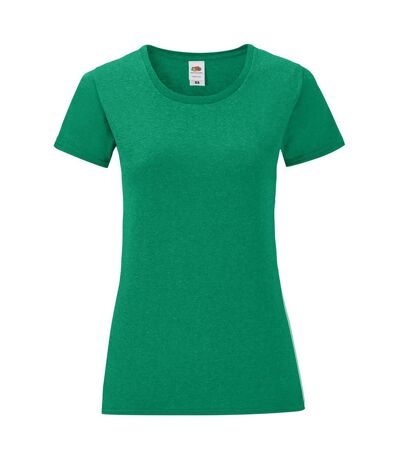 Fruit Of The Loom Womens/Ladies Iconic T-Shirt (Heather Green)