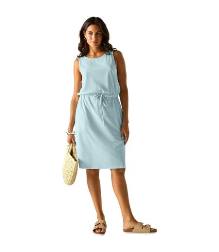 Robe Sans Manches À Taille Ajustable Motif/style À Rayures Amorie Femme Bleu Ciel Blanc À Rayures Regatta