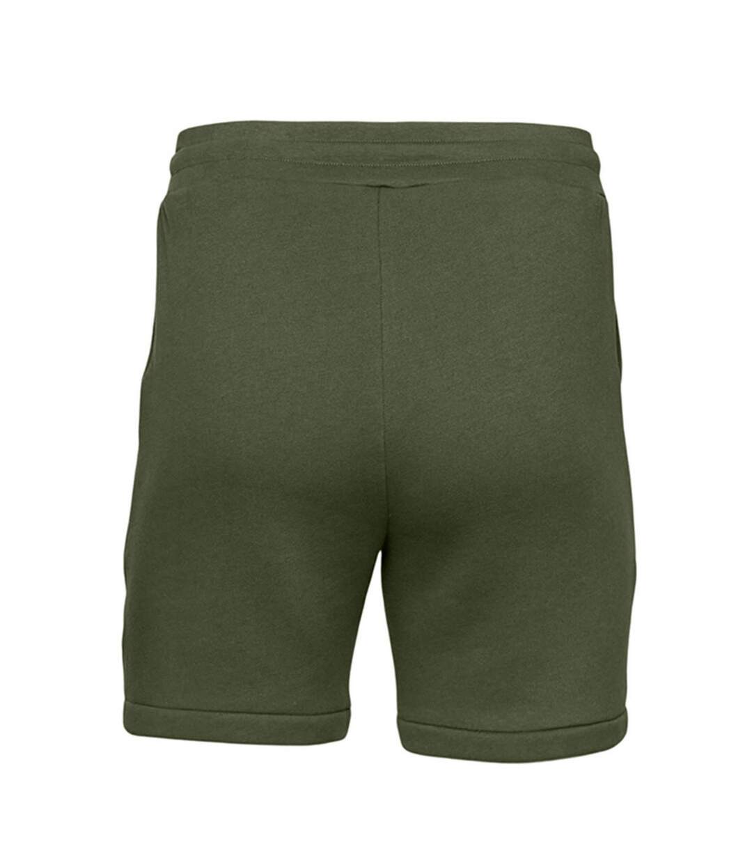 Mens sweat shorts military green Bella + Canvas-2