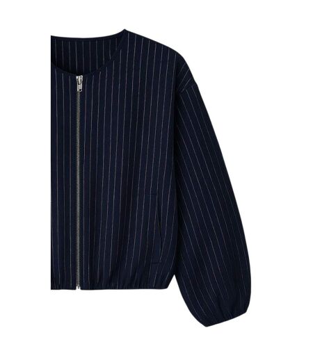 Womens/ladies Fitted Puffed Bomber Jacket Navy I Saw It First