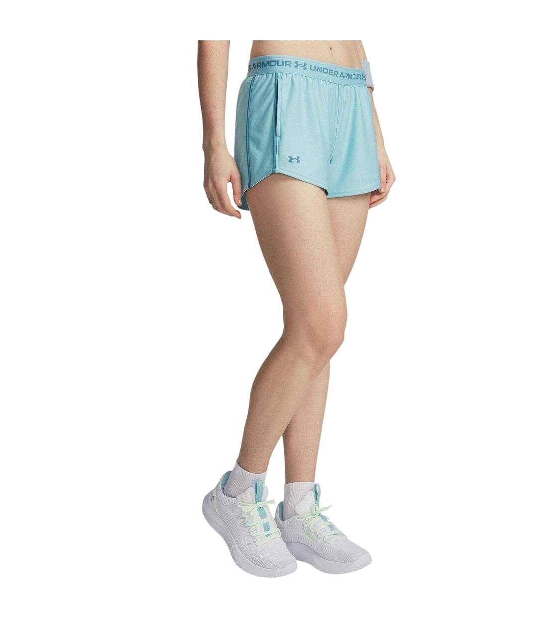 Womens/ladies Play Up 2 In 1 Shorts Blue Haze Under Armour-2