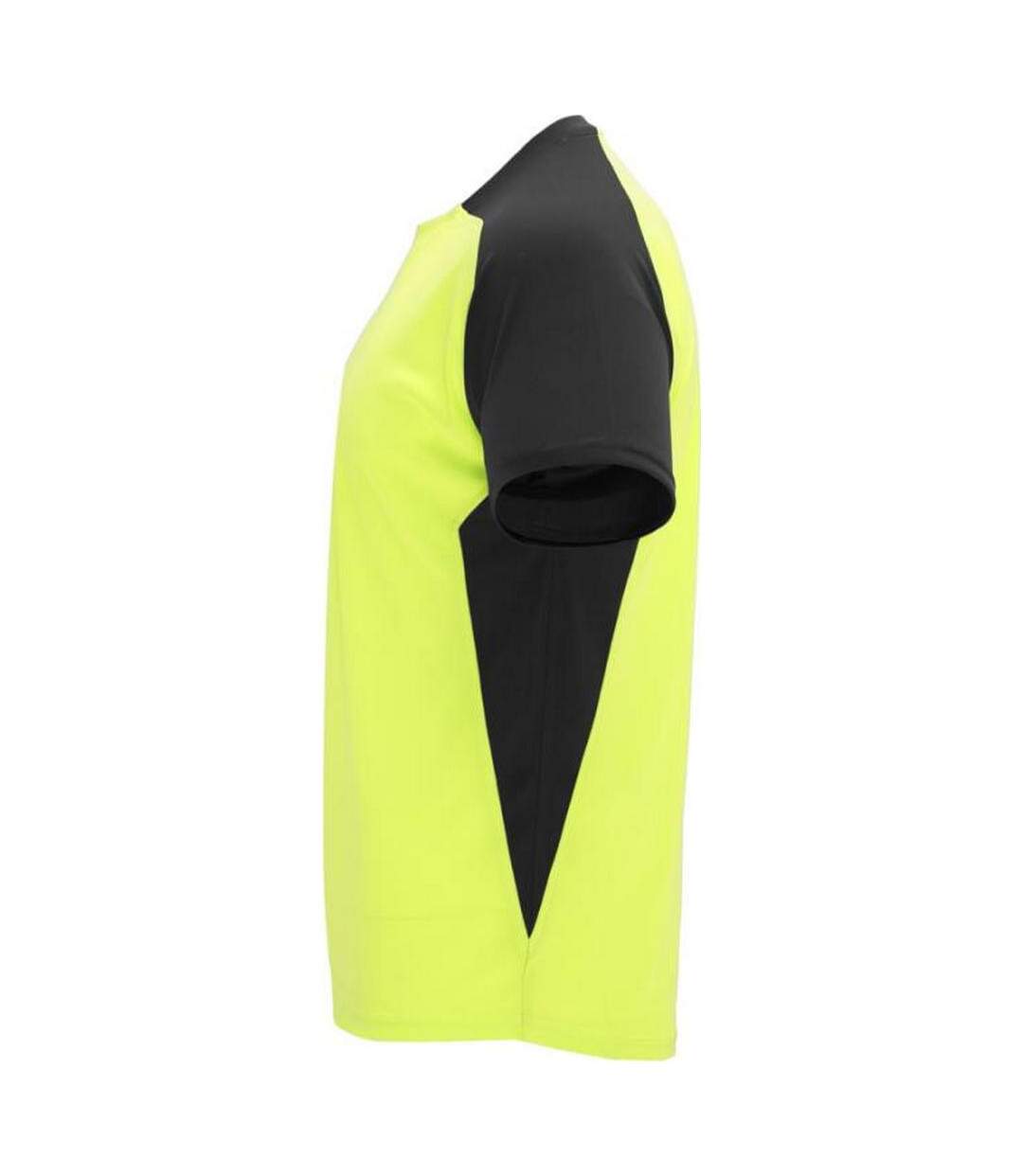 T-shirt Bugatti Adulte Jaune Fluo Noir Uni Roly-3