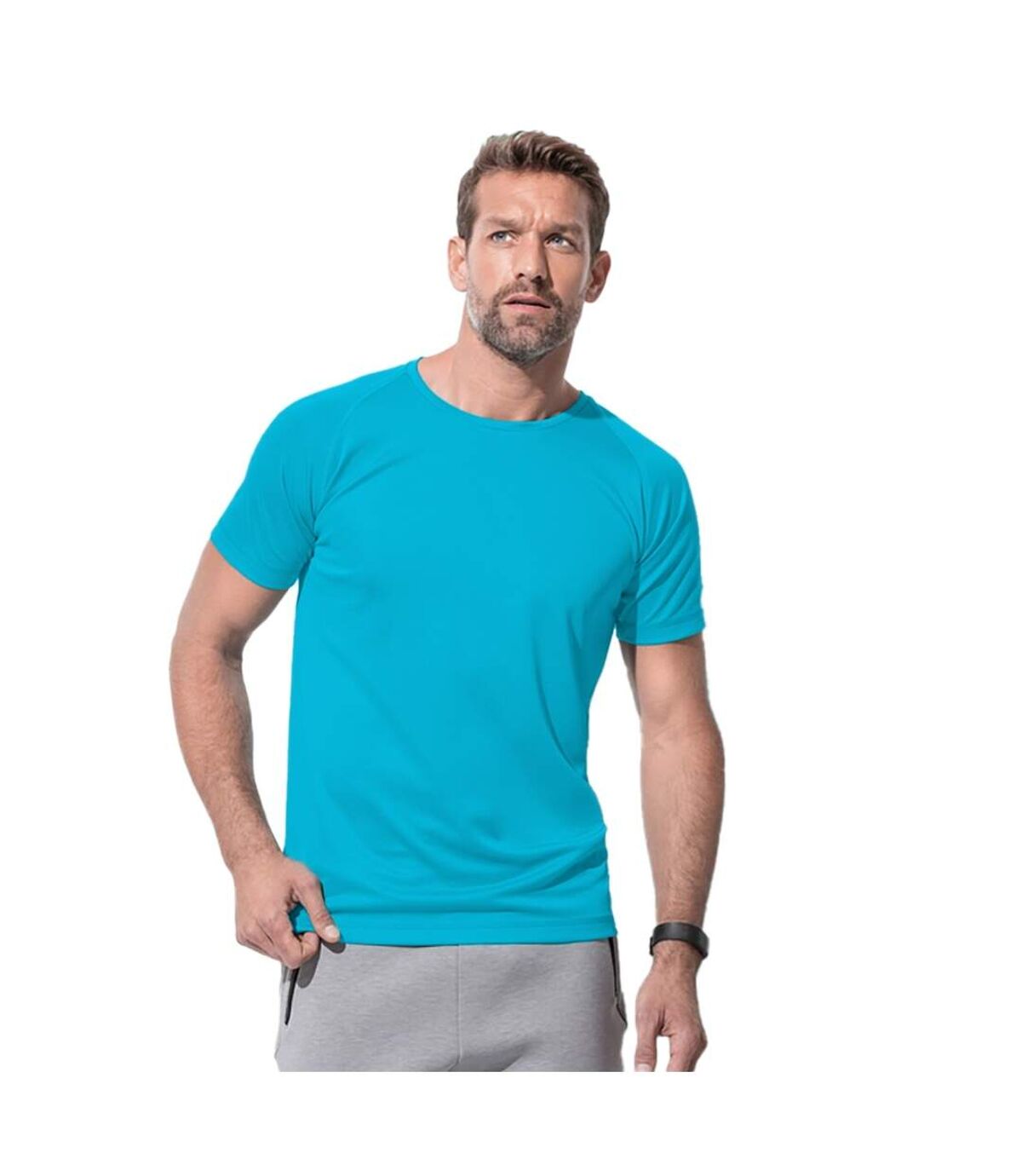 Stedman Mens Active Raglan T-Shirt (Hawaii Blue)