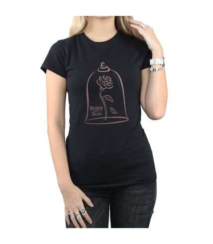 Disney Princess Womens/Ladies Princess Rose Gold Cotton T-Shirt (Black)