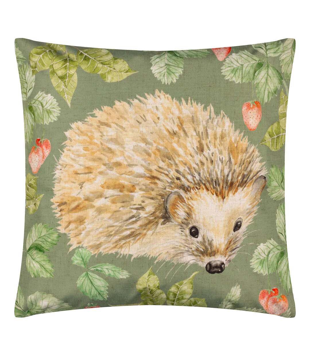 Hedgehog outdoor cushion cover 43cm x 43cm olive Evans Lichfield